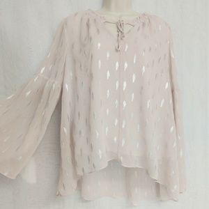 Blush Flared Arm Blouse